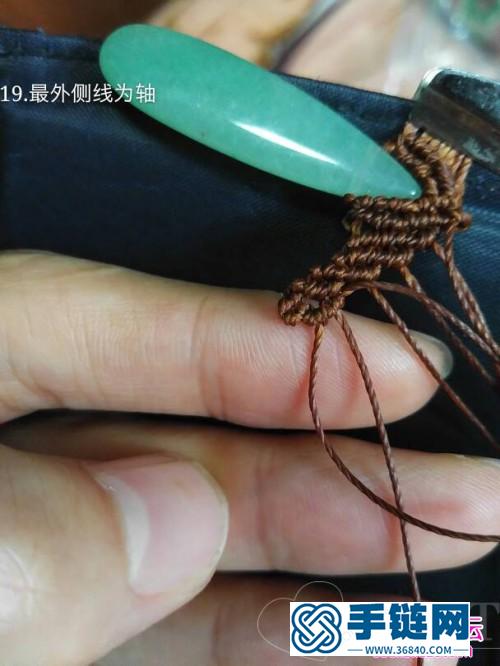 绳编绿坠儿毛衣链项链的详细编织教程