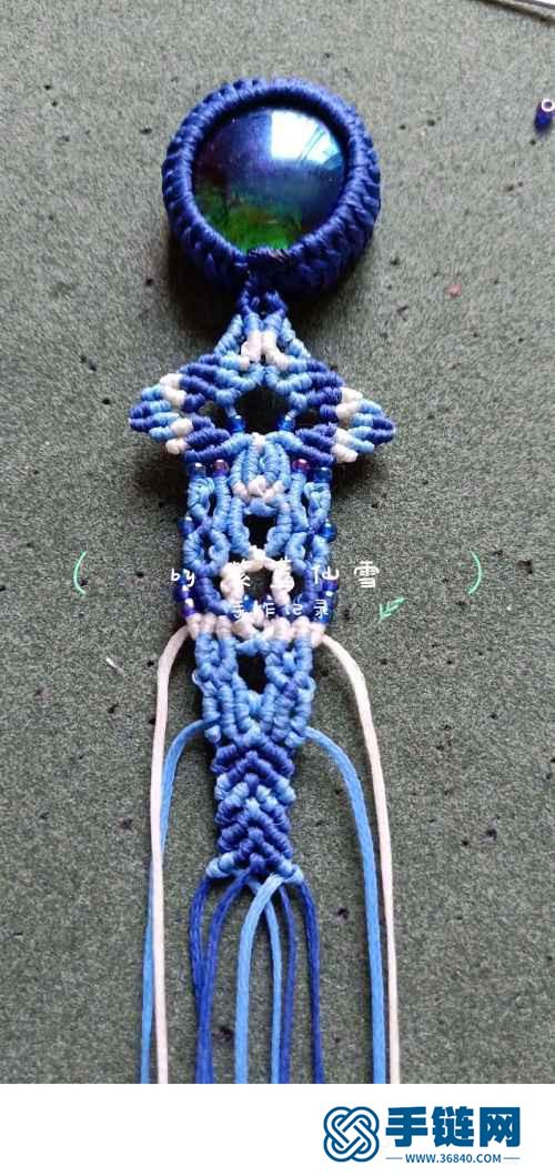 小清新蓝颜包石手绳的详细编制方法