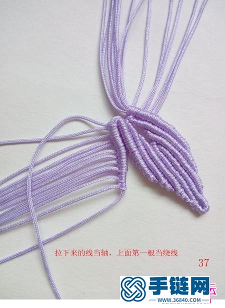 蜡线绳编百合花饰品的详细教程