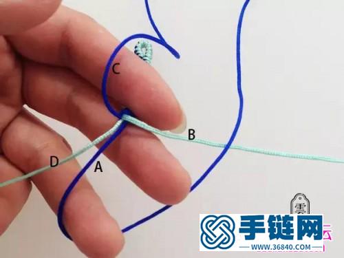 玉线圆形清凉手绳的编制步骤图