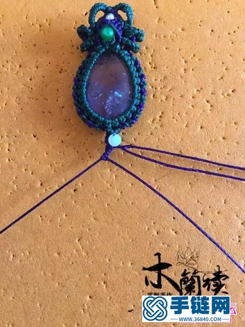 绳编浅夏紫晶包石手链的详细制作图解