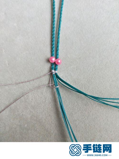 中国结扁蜡线南红珠尾扣的详细编制方法