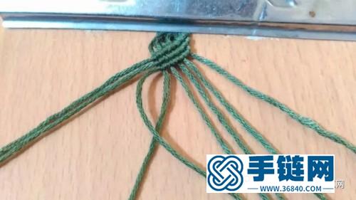 绳编镶珠斜卷结手链的详细制作步骤图
