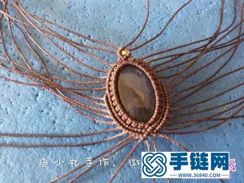 绳编蓝光拉长石项链毛衣链的详细编制图解（鱼小丸手作）
