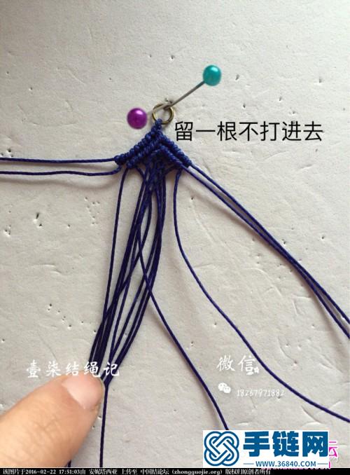 中国结编织中国风蓝色串珠耳环教程