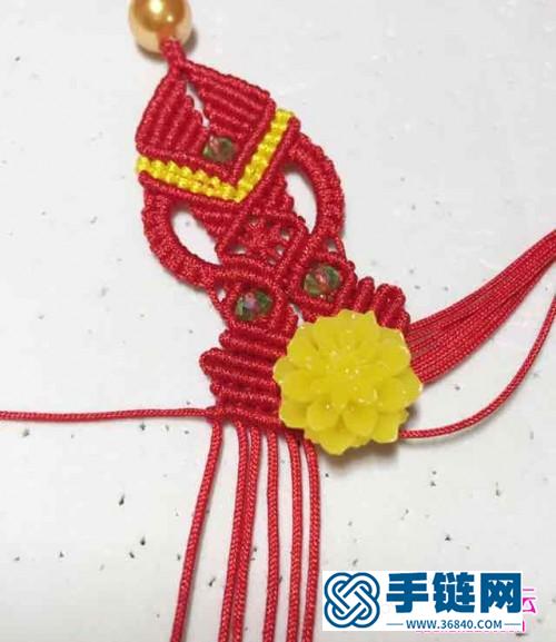 中国结羽韵恋花吊坠的详细制作教程