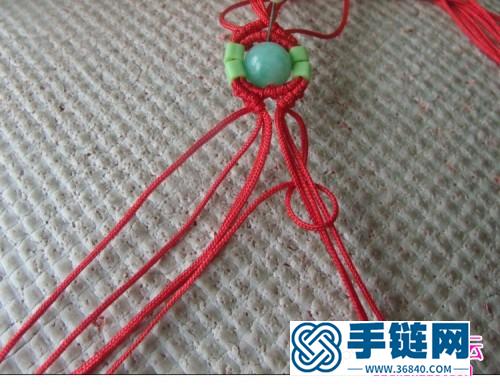 玉线编制串珠手链的制作方法