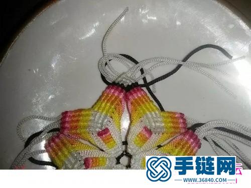 斜卷结制作的五色冰花图解