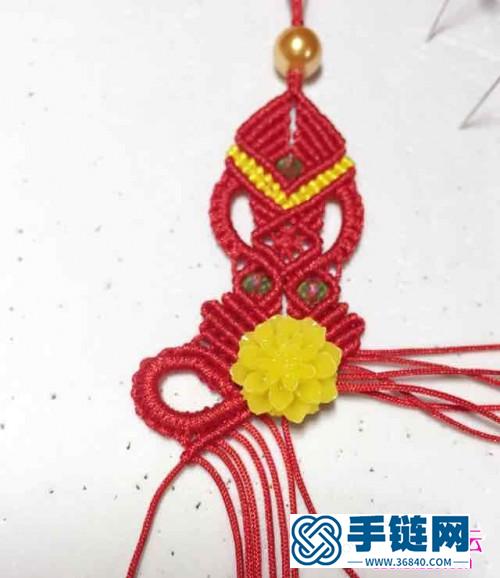 中国结羽韵恋花吊坠的详细制作教程