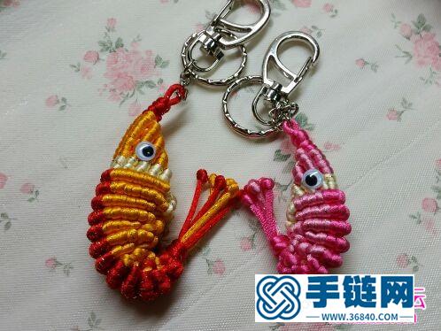 中国结绳编大虾钥匙链步骤图片