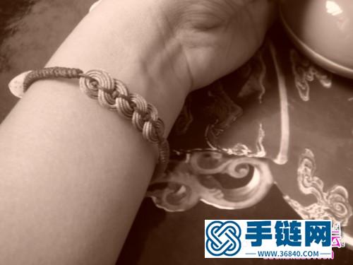 中国结编织铜钱花手链教程