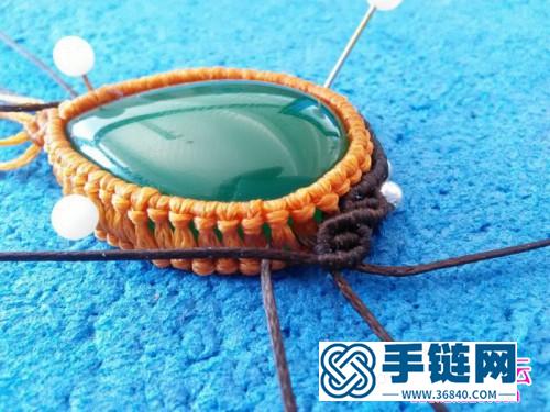 中国结编织包石琵琶吊坠方法图解