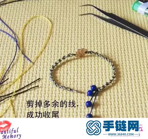 中国结青金石扭结手链的制作方法