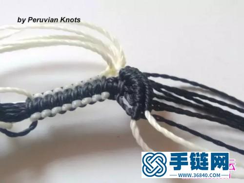 中国结编织黑白手绳方法图解