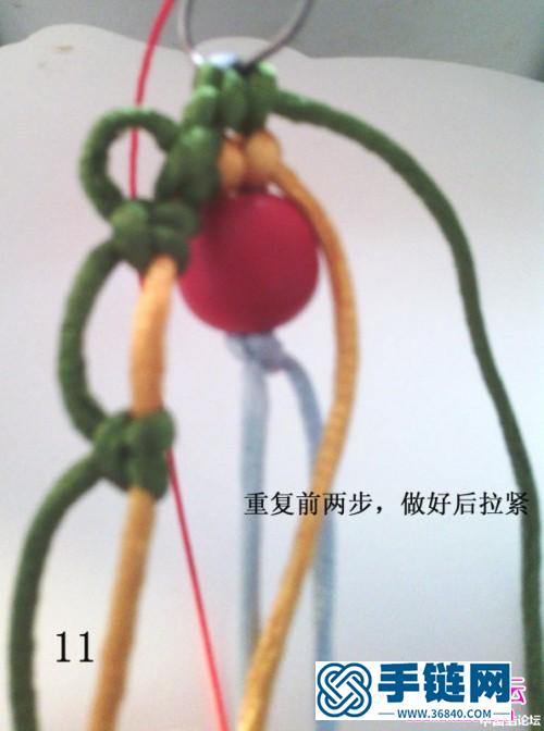 中国结编织的花朵耳坠图片，有详细教程