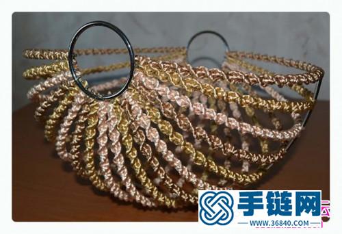 绳带+铁丝制作装饰水果篮的方法