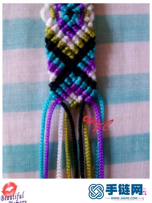 玉线编织彩色异域手环的制作