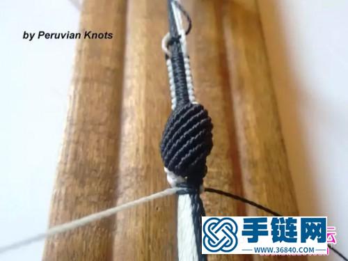 中国结编织黑白手绳方法图解