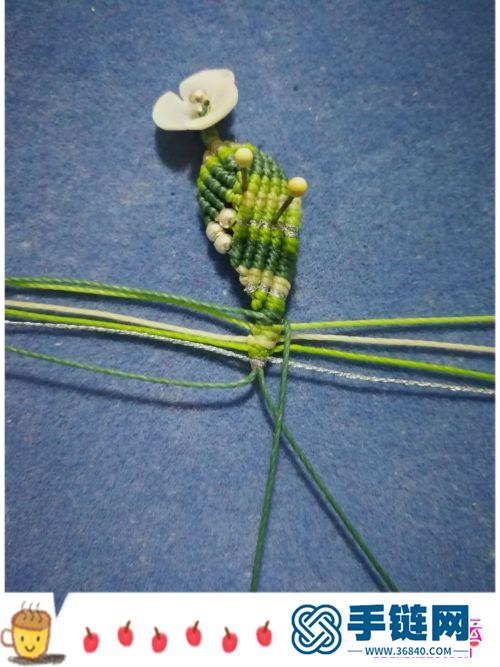 圆蜡线贝壳制作的波浪桃花手绳的详细教程