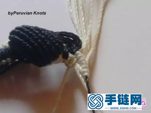 中国结编织黑白手绳方法图解