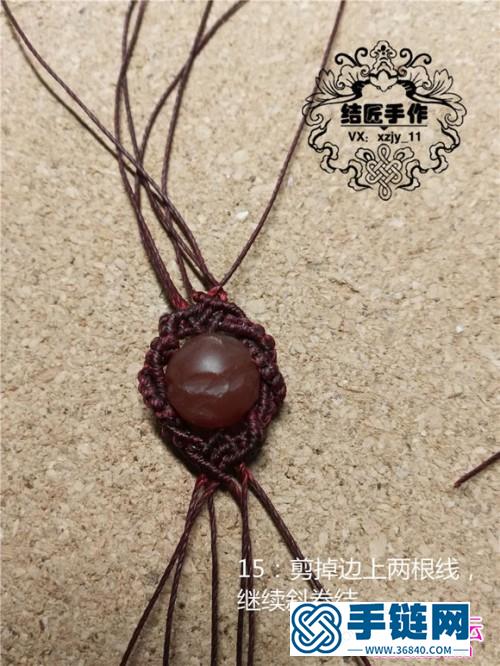 南美蜡线编织简约珠子手链的详细教程