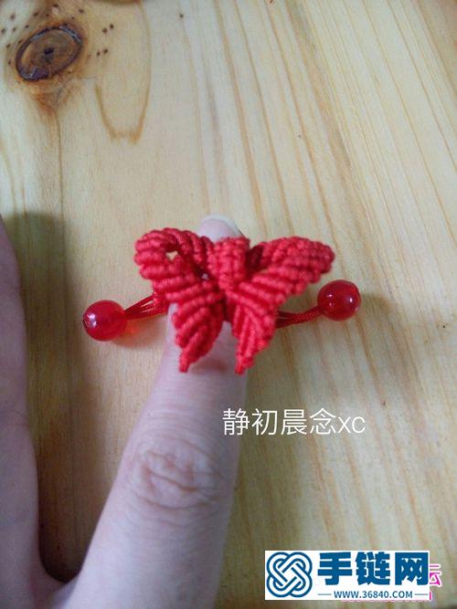 中国结蝴蝶戒指的编法步骤图解