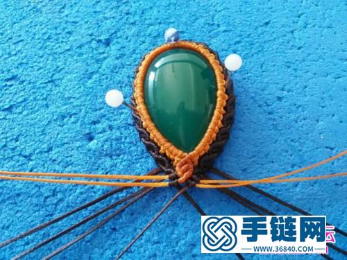 中国结编织包石琵琶吊坠方法图解
