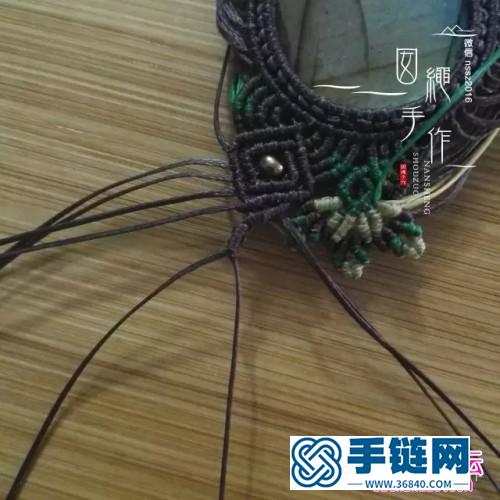 绳编包石七彩花项链吊坠的详细制作教程