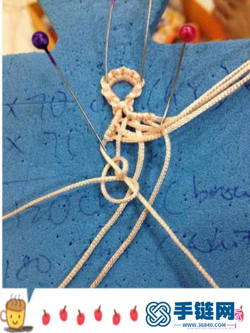 玉线绳编花朵手链的制作方法
