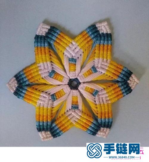 斜卷结制作的五色冰花图解