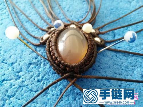 中国结编织包石琵琶吊坠方法图解