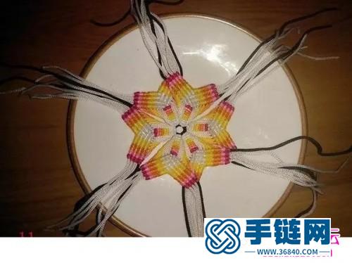 斜卷结制作的五色冰花图解