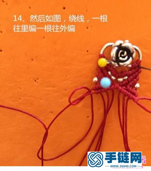 中国结编织的玫瑰戒指的方法