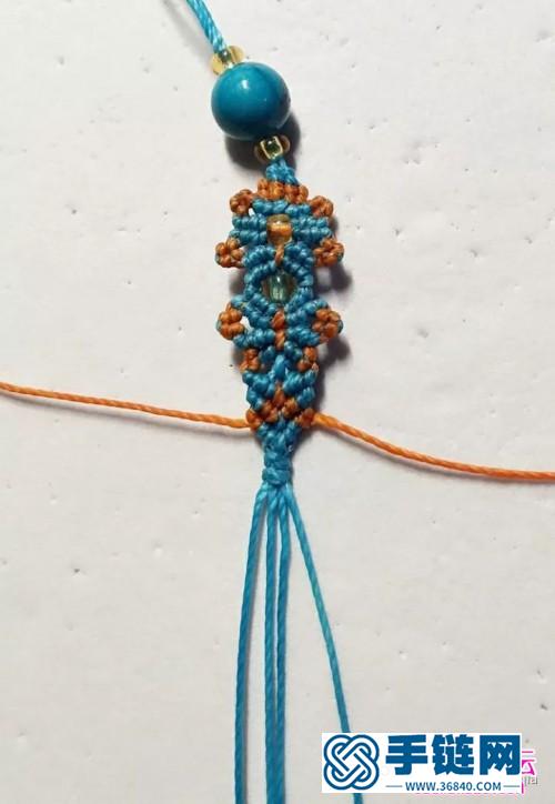 绳编单珠手绳的详细编织方法图解