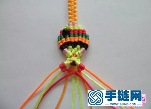 绳编彩色小鱼手链（挂件）的制作图解