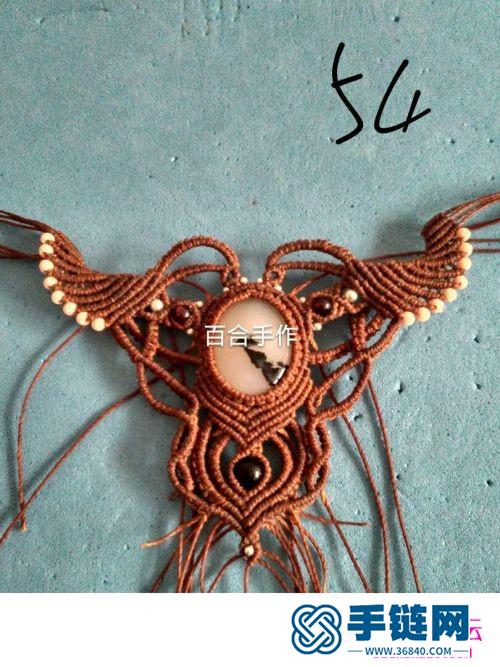 绳编天使之翼包石项链的详细制作图解
