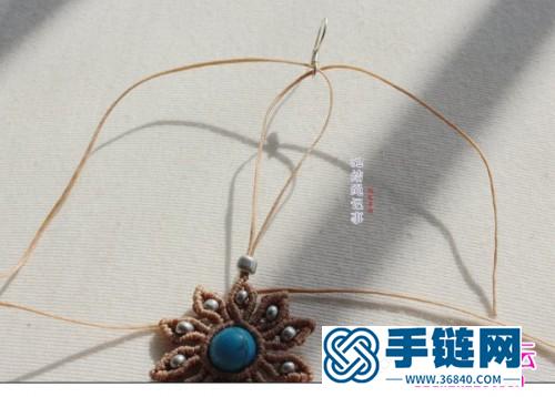 绳编太阳花耳环的制作方法
