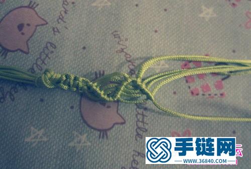 绳编绿色手链的方法