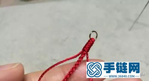 绳编小金币红绳脚链的编制图解