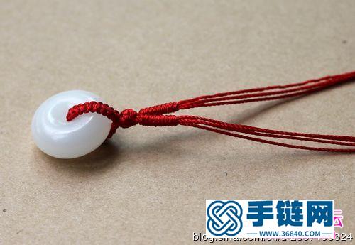 平安扣编条红绳项链的制作方法