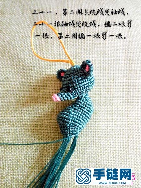 蜡线挂饰十二生肖之小鼠的详细编制教程