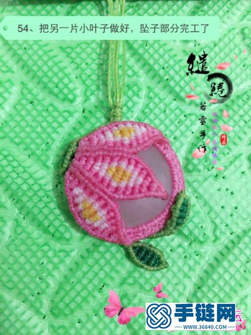 中国结编织包珠桃花项链的方法教程