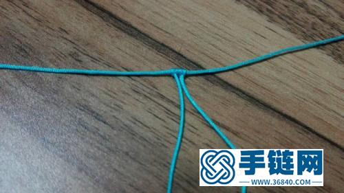 中国结编织拼色心型小饰物图解