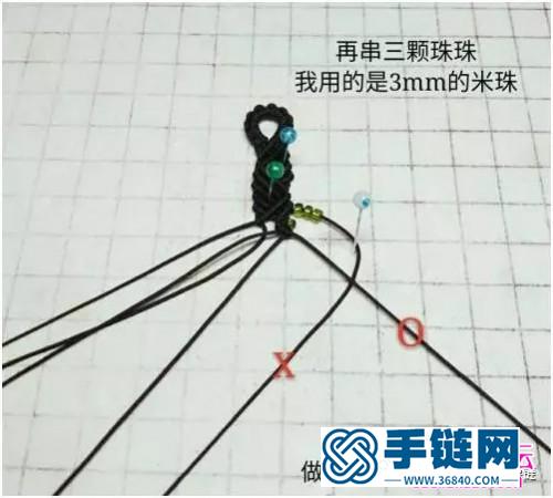 绳编S纹米珠斜卷结手绳的详细编制教程