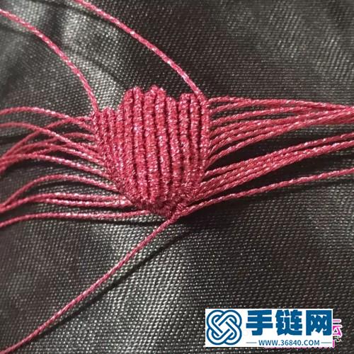 绳编玉线牡丹挂饰的详细制作步骤图