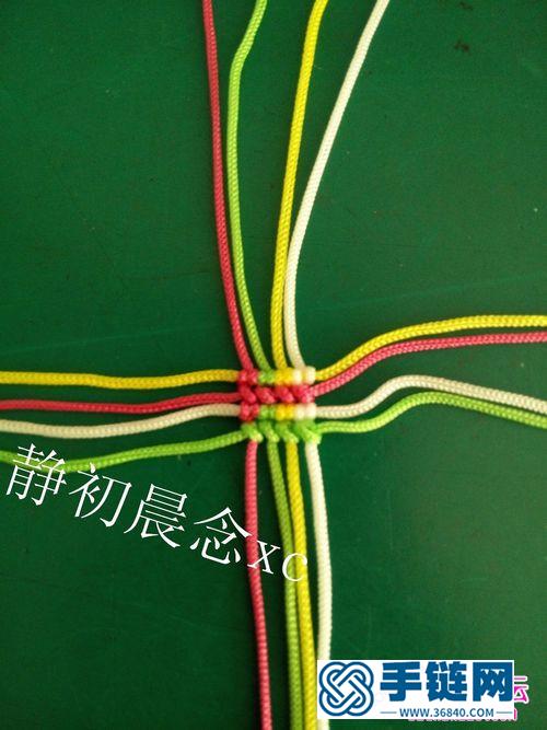 中国结编织的五彩草帽小饰品教程