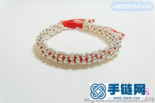 红绳穿珠玉米结手链的制作方法
