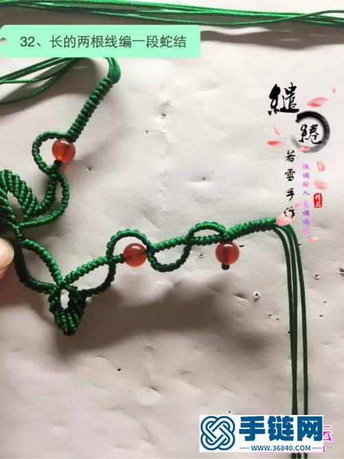 绳编气质青藤项链的详细编制步骤图