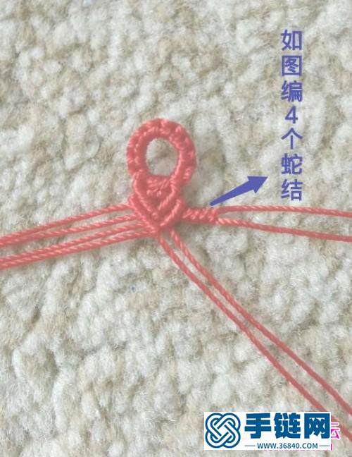 中国结编织镂空手绳的方法图解