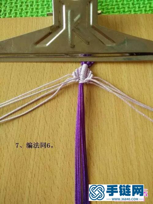 中国结斜卷结编织小树叶手链的方法教程